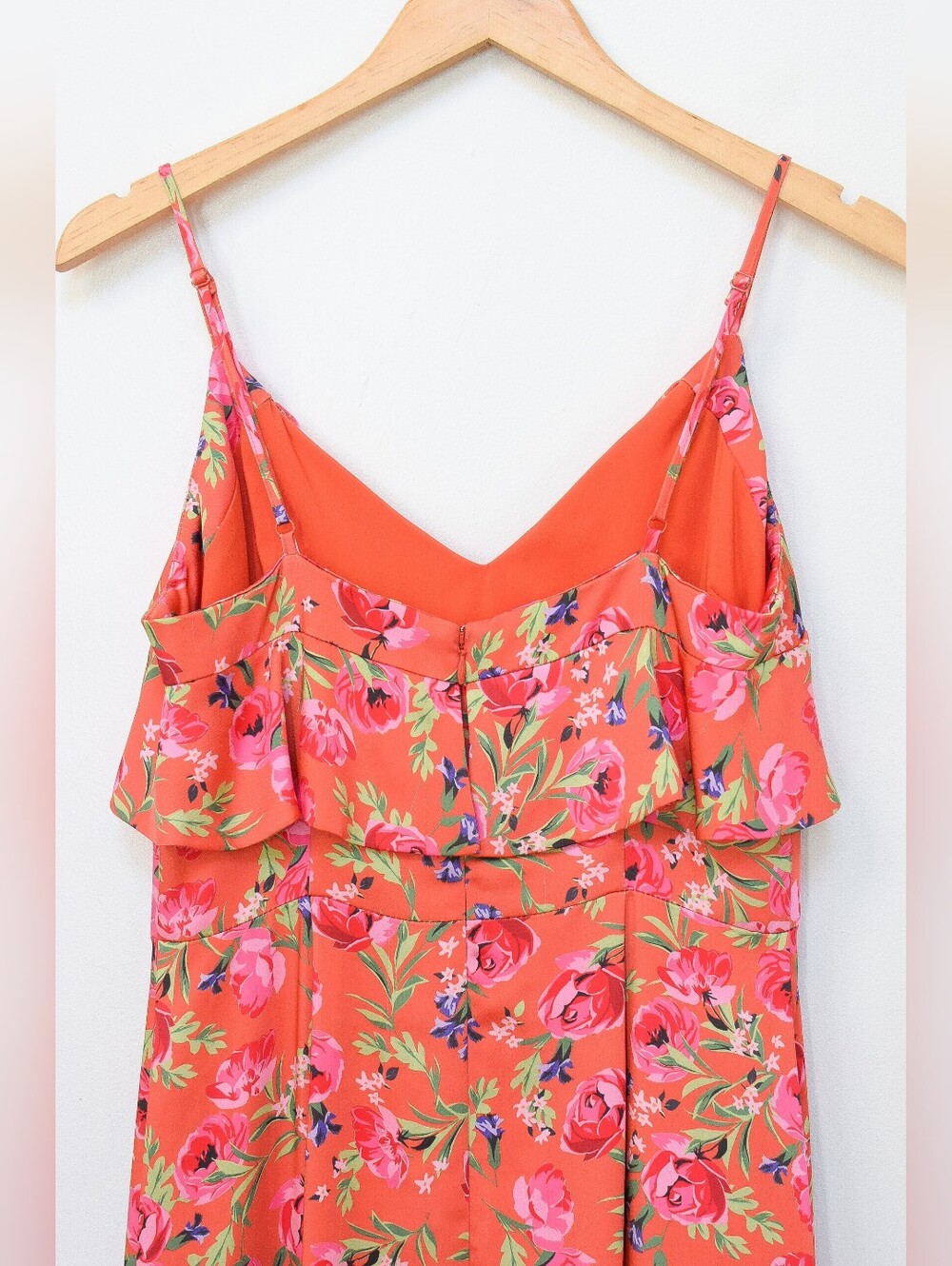 Anthropologie Keepsake Floral Midi Dress Pink Coral Sz M Cocktail Boho Romantic - Picture 8 of 14